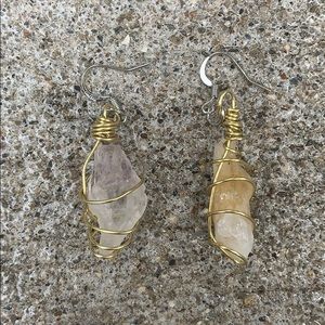 Handmade Wire Wrapped Gemstone Earrings